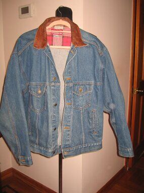 Vintage Marlboro Country Store Denim Jacket Mens L Western 90s Utility Trucker